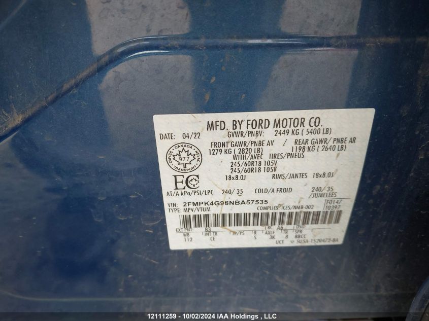 2FMPK4G96NBA57535 2022 FORD EDGE - Image 18