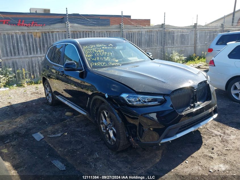 2024 BMW X3 VIN: 5UX53DP04R9W71155 Lot: 12111384