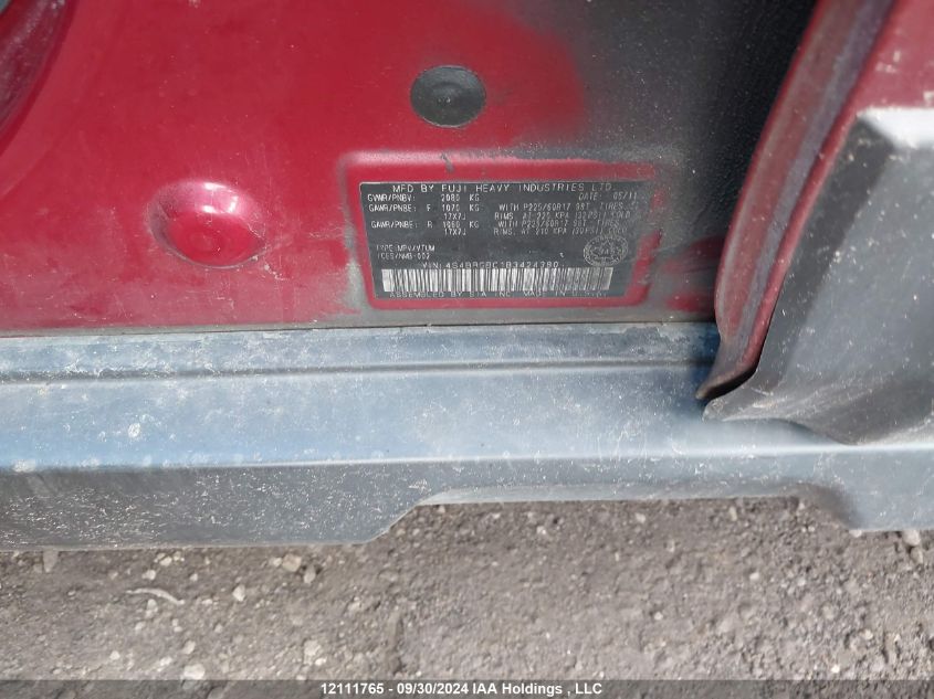 2011 Subaru Outback 2.5I Premium VIN: 4S4BRGBC1B3424380 Lot: 12111765