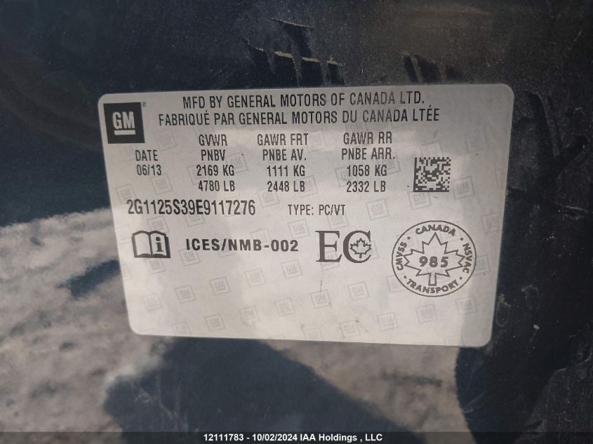 2G1125S39E9117276 2014 Chevrolet Impala Lt