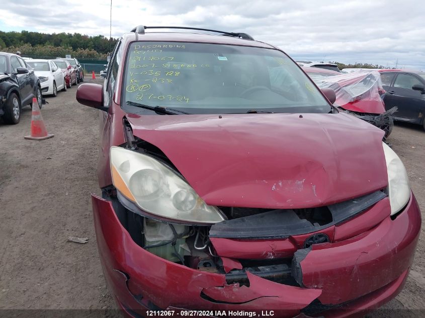 2007 Toyota Sienna Ce/Le VIN: 5TDZK23C07S035728 Lot: 12112067