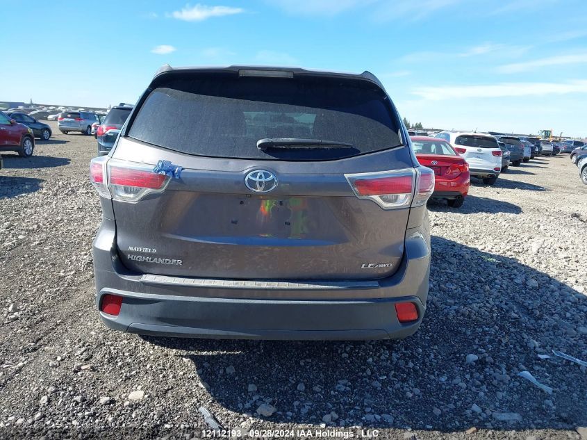 5TDBKRFH5FS137638 2015 Toyota Highlander Le/Le Plus