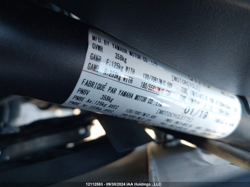 2019 Yamaha Xsr700 VIN: JYARM21NXKA000372 Lot: 12112583