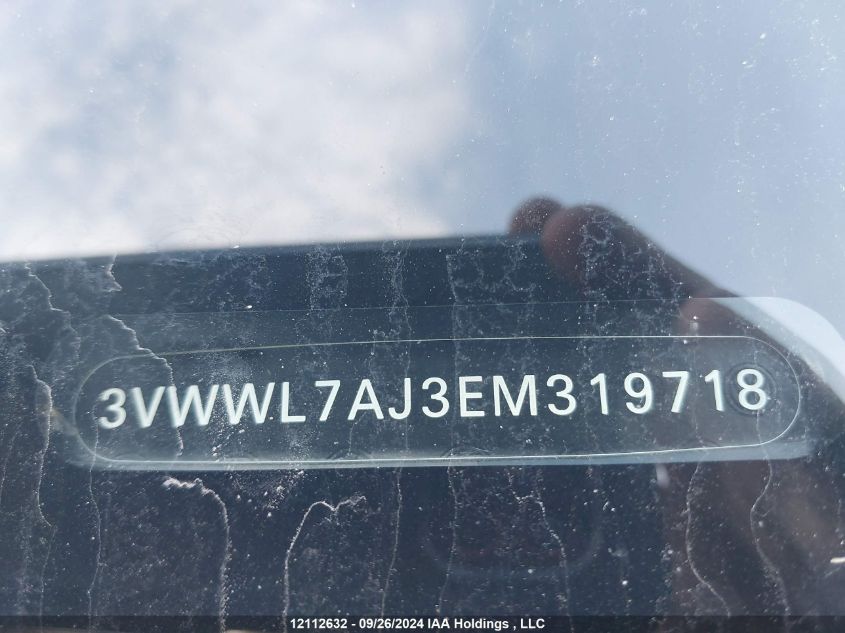 2014 Volkswagen Jetta Sedan VIN: 3VWWL7AJ3EM319718 Lot: 12112632