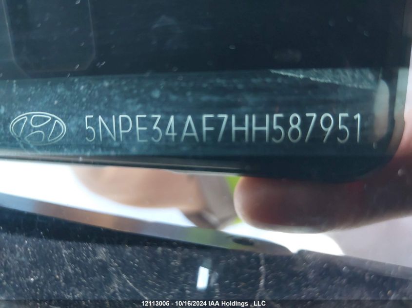 2017 Hyundai Sonata Sport/Limited VIN: 5NPE34AF7HH587951 Lot: 12113005