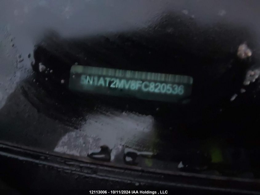 2015 Nissan Rogue VIN: 5N1AT2MV8FC820536 Lot: 12113006