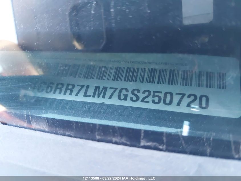 2016 Ram 1500 Slt VIN: 1C6RR7LM7GS250720 Lot: 12113508
