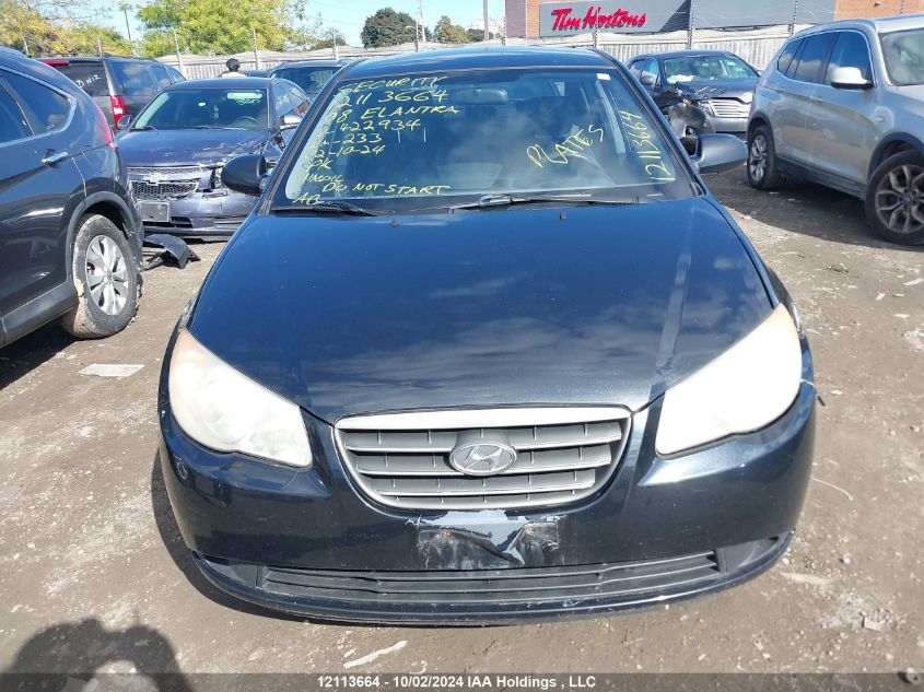 KMHDU45D18U422934 2008 Hyundai Elantra Gl/Gls