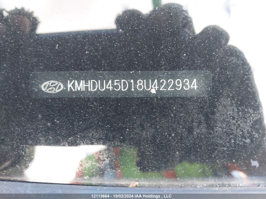 KMHDU45D18U422934 2008 Hyundai Elantra Gl/Gls