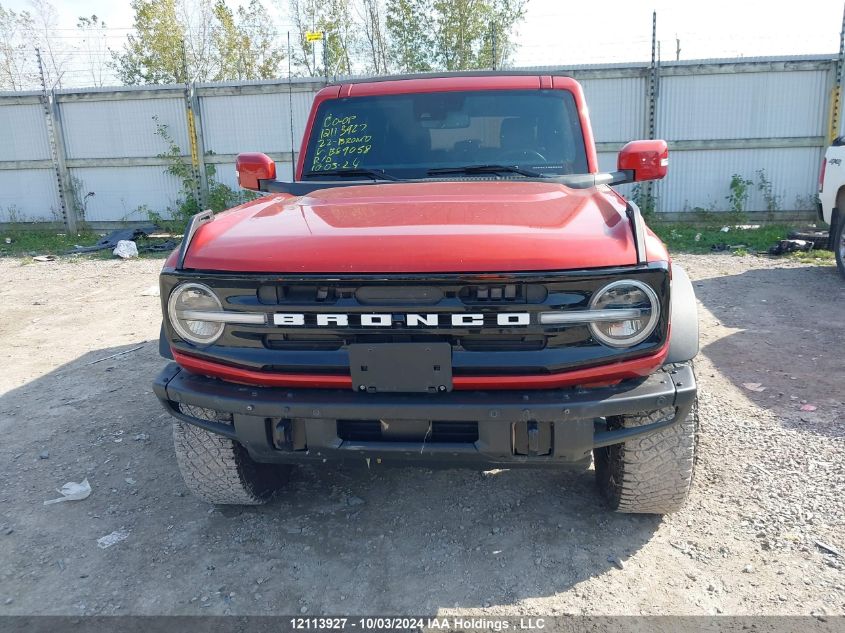 2022 Ford Bronco Outer Banks VIN: 1FMEE5DP1NLB89058 Lot: 12113927