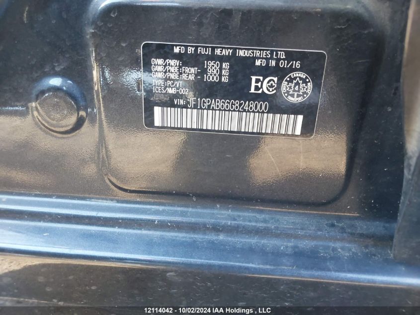 JF1GPAB66G8248000 2016 Subaru Impreza Premium