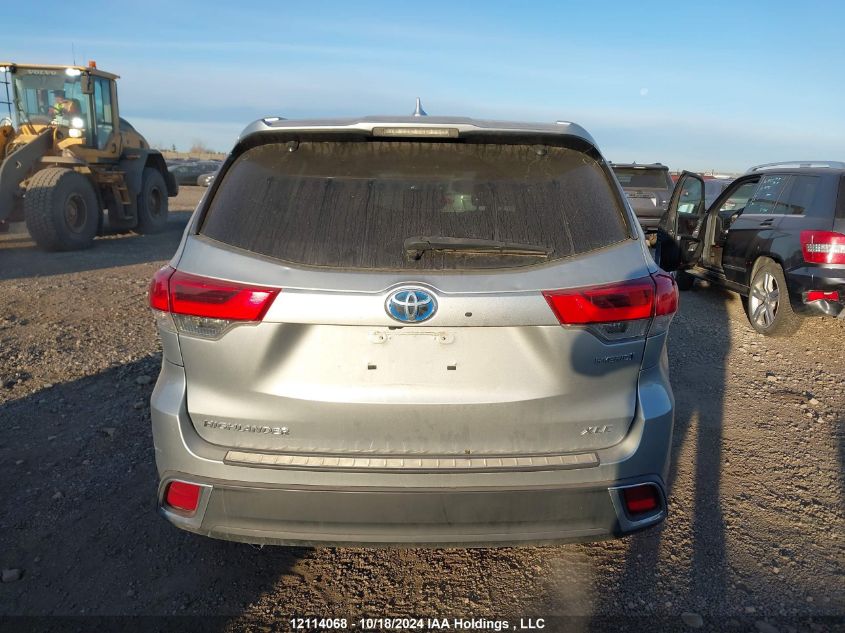 2019 Toyota Highlander Hybrid/Xle VIN: 5TDJGRFH2KS074148 Lot: 12114068