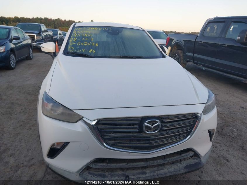 2022 Mazda Cx-3 VIN: JM1DKFC7XN1602638 Lot: 12114210