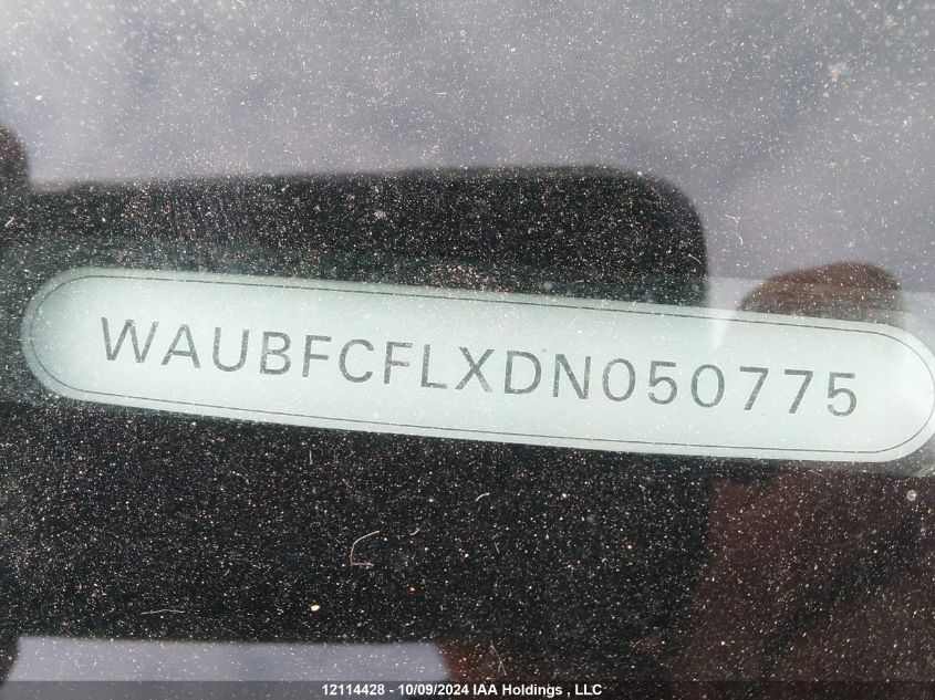 2013 Audi A4 VIN: WAUBFCFLXDN050775 Lot: 12114428