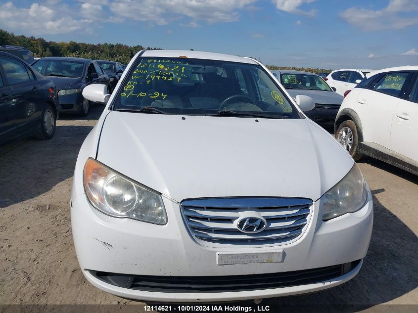 2010 Hyundai Elantra Gls VIN: KMHDT4BD9AU199457 Lot: 12114621