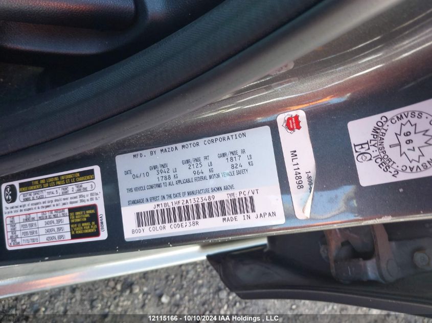 2010 Mazda 3 I VIN: JM1BL1HF2A1323489 Lot: 12115166