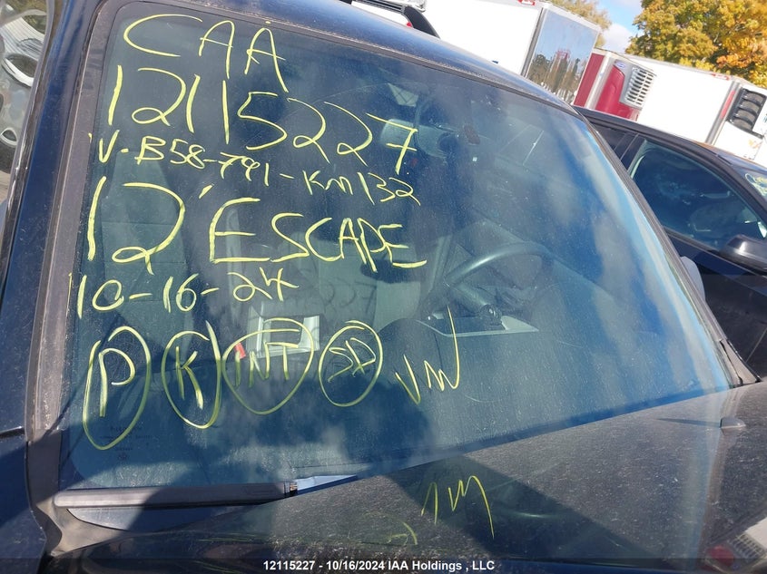 2012 Ford Escape Xlt VIN: 1FMCU0D74CKB58791 Lot: 12115227