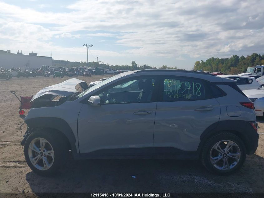 2022 Hyundai Kona Sel/Se VIN: KM8K22AB4NU881148 Lot: 12115418