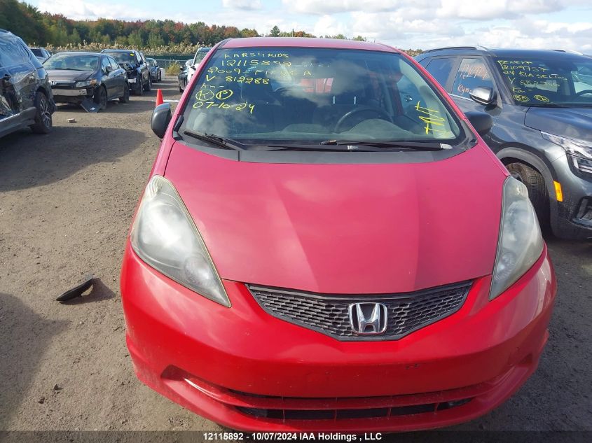 2009 Honda Fit Dx-A VIN: JHMGE873X9S812288 Lot: 12115892