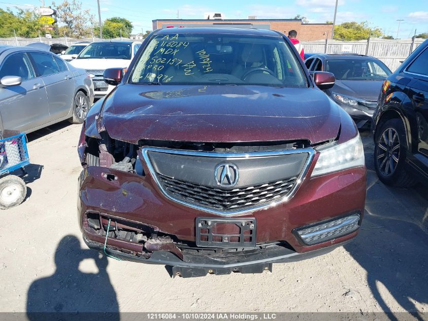 2015 Acura Mdx VIN: 5FRYD4H41FB502157 Lot: 12116084