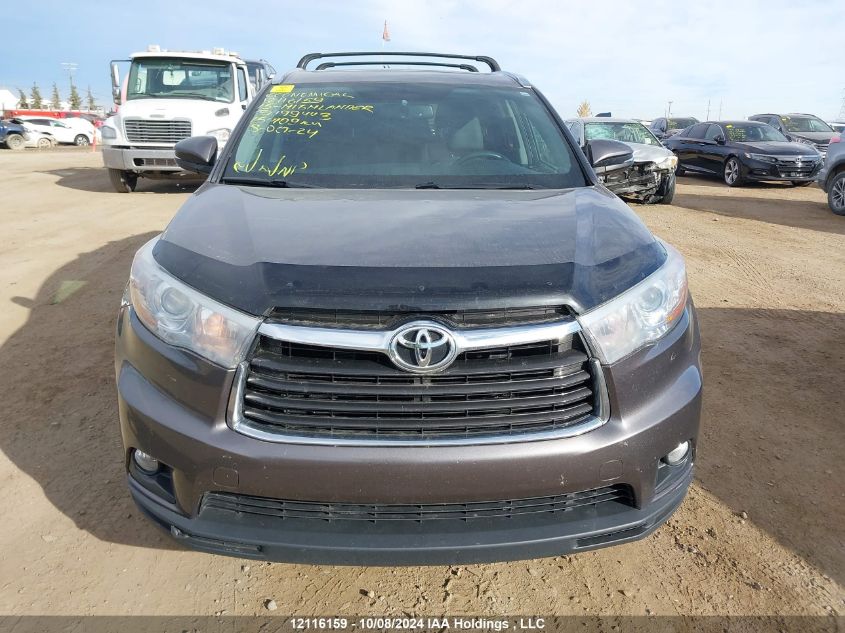 2015 Toyota Highlander Limited VIN: 5TDDKRFH2FS199443 Lot: 12116159