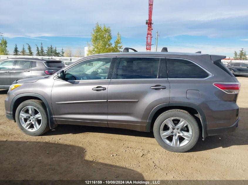 2015 Toyota Highlander Limited VIN: 5TDDKRFH2FS199443 Lot: 12116159