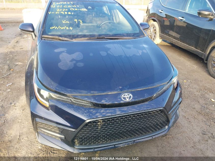 2020 Toyota Corolla VIN: 5YFB4RBE8LP019321 Lot: 12116601