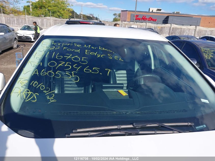 2022 Ford Edge Sel VIN: 2FMPK4J99NBA60535 Lot: 12116705