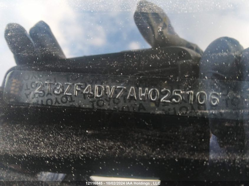 2010 Toyota Rav4 VIN: 2T3ZF4DV7AW025106 Lot: 12116845