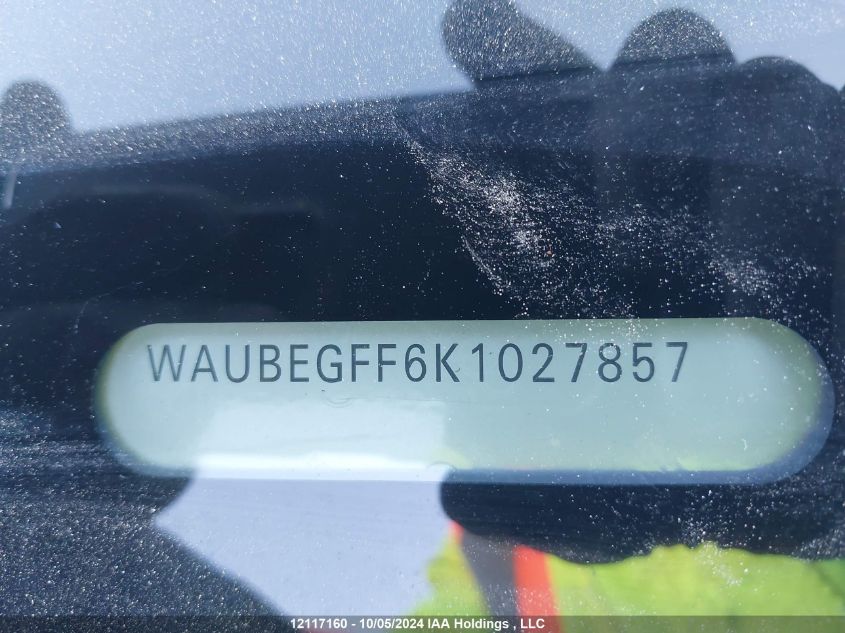 2019 Audi A3 Premium VIN: WAUBEGFF6K1027857 Lot: 12117160