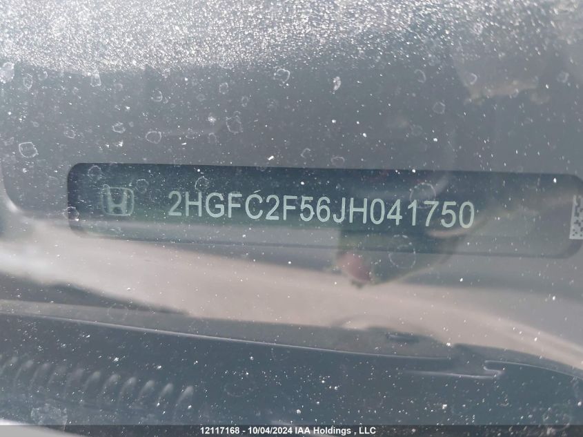 2018 Honda Civic Lx VIN: 2HGFC2F56JH041750 Lot: 12117168