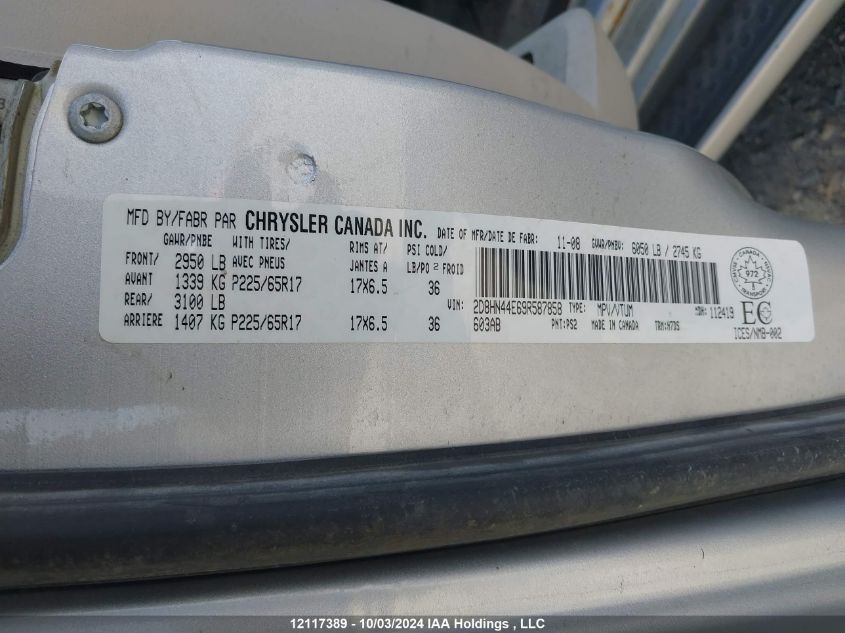 2D8HN44E69R587858 2009 Dodge Grand Caravan Se