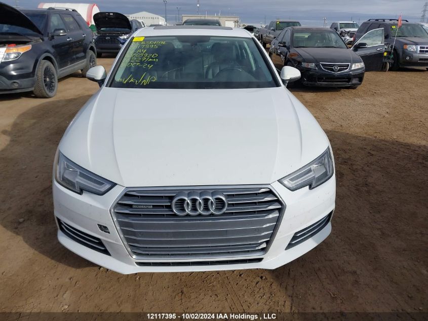 2017 Audi A4 VIN: WAUBNAF40HN009920 Lot: 12117395