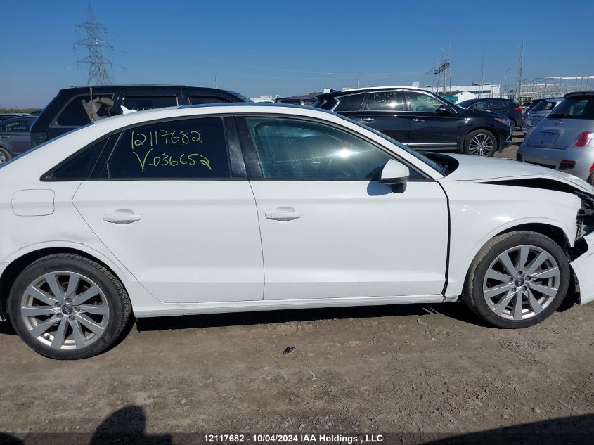2017 Audi A3 VIN: WAUAUGFF1H1036652 Lot: 12117682