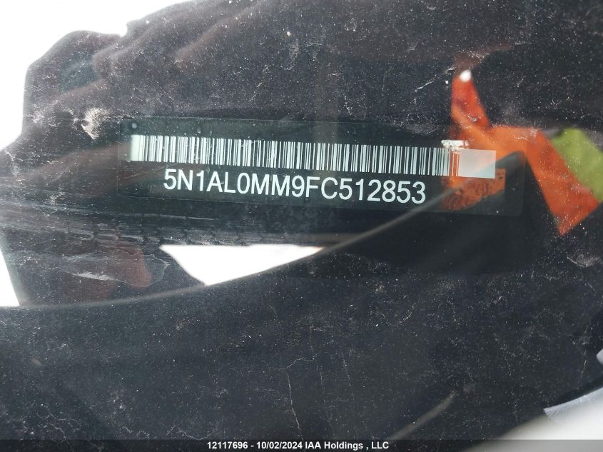 2015 Infiniti Qx60 VIN: 5N1AL0MM9FC512853 Lot: 12117696