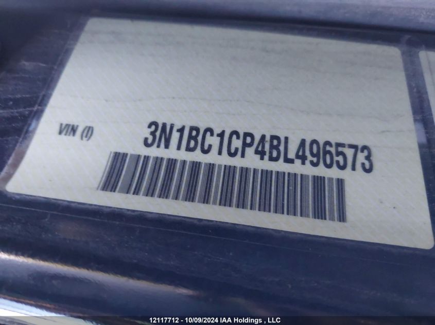 2011 Nissan Versa VIN: 3N1BC1CP4BL496573 Lot: 12117712