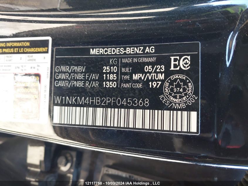 2023 Mercedes-Benz Glc VIN: W1NKM4HB2PF045368 Lot: 12117758