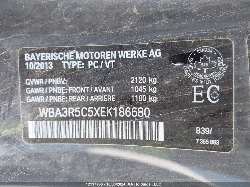 WBA3R5C5XEK186680 2014 BMW 435 I