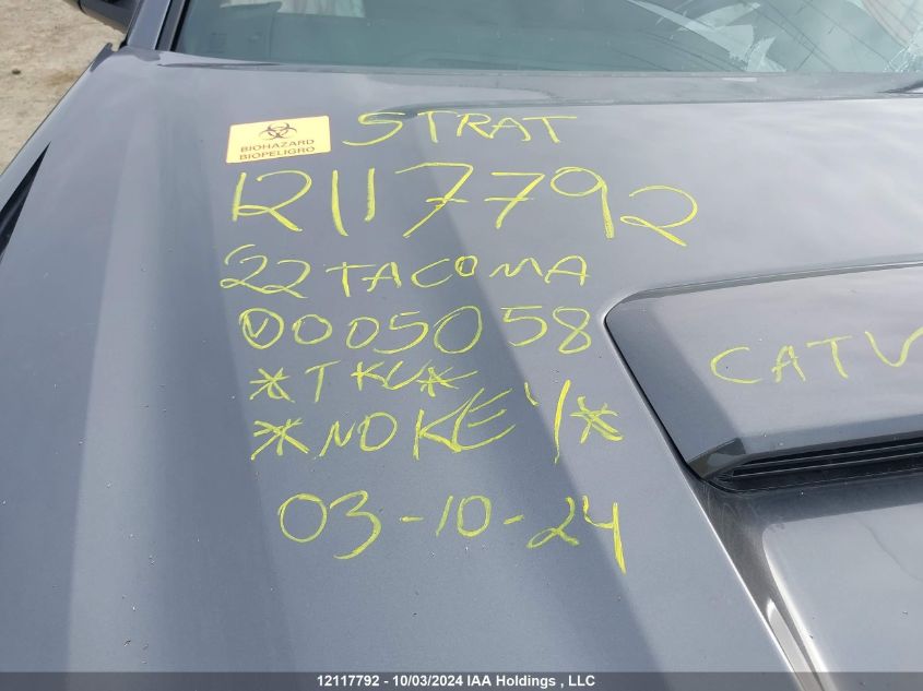 2022 Toyota Tacoma Double Cab/Sr5/Trd Sport/Trd Off Road VIN: 3TYDZ5BN2NT005058 Lot: 12117792