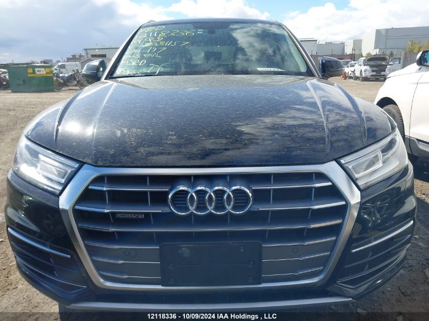 2019 Audi Q5 VIN: WA1BNAFY1K2031157 Lot: 12118336