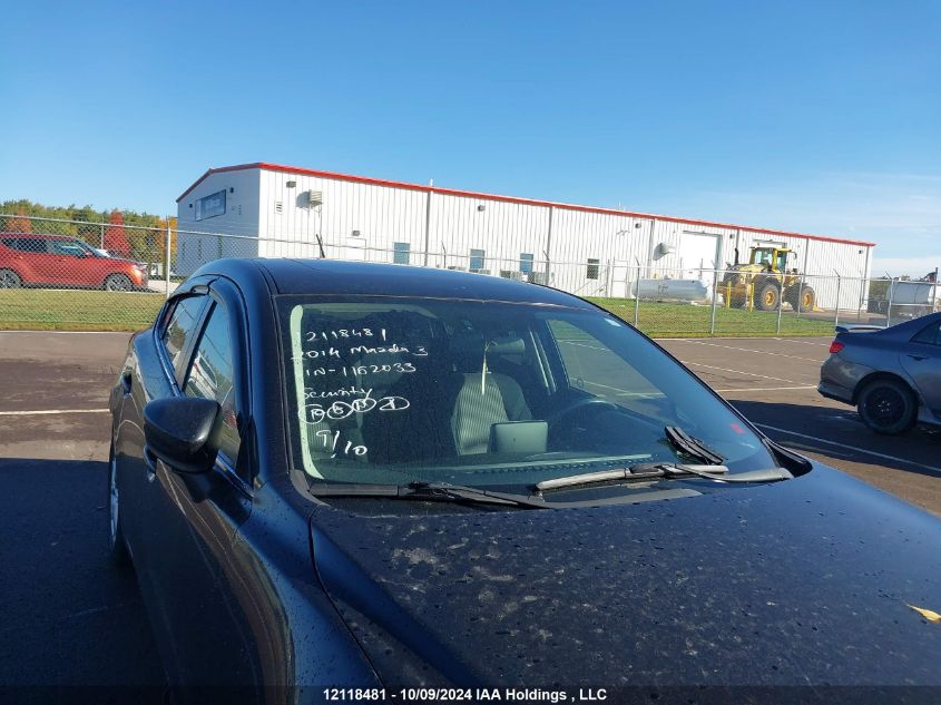 2014 Mazda Mazda3 VIN: JM1BM1L74E1162033 Lot: 12118481