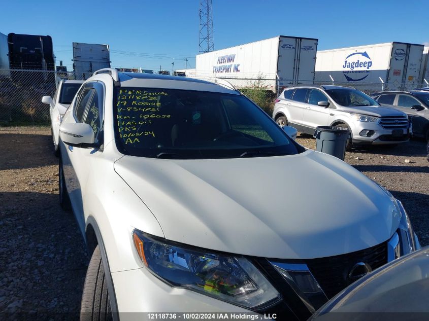 2019 Nissan Rogue VIN: 5N1AT2MV7KC834731 Lot: 12118736