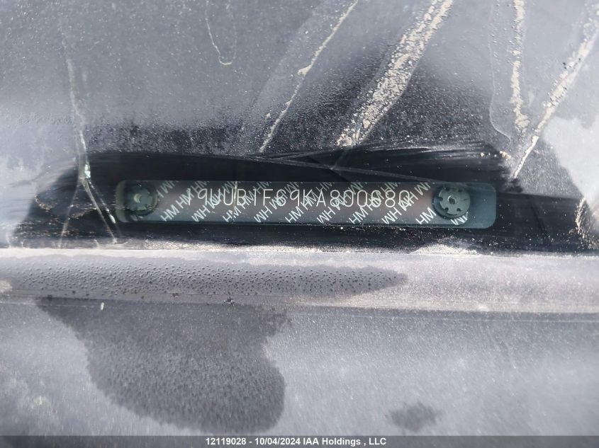 2019 Acura Tlx VIN: 19UUB1F69KA800680 Lot: 12119028