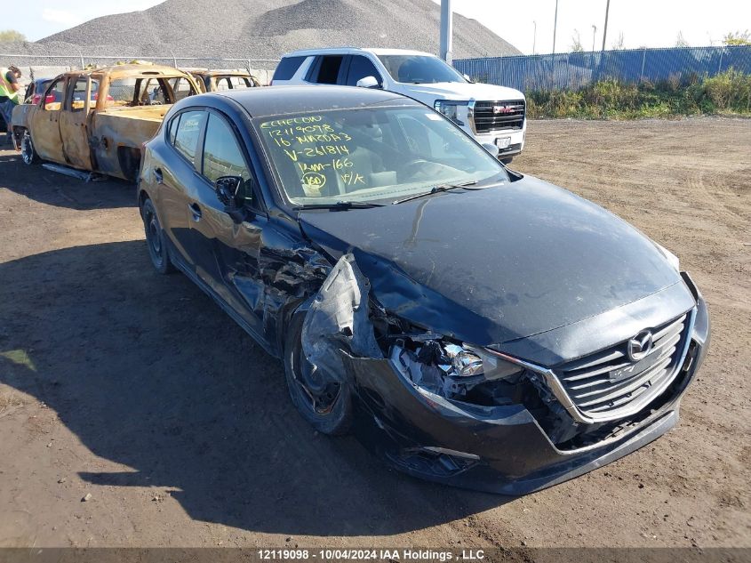 2016 Mazda Mazda3 VIN: 3MZBM1K76GM261814 Lot: 12119098