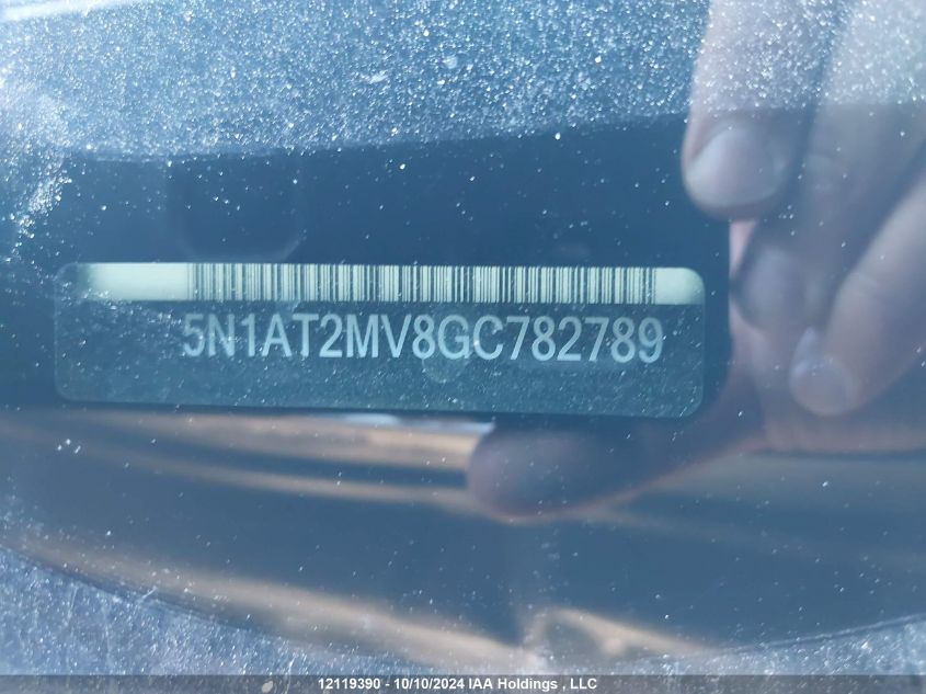 2016 Nissan Rogue VIN: 5N1AT2MV8GC782789 Lot: 12119390