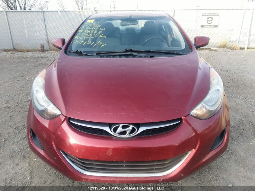 2012 Hyundai Elantra Gl VIN: 5NPDH4AE5CH134232 Lot: 12119528