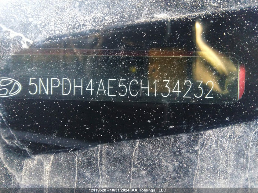 2012 Hyundai Elantra Gl VIN: 5NPDH4AE5CH134232 Lot: 12119528