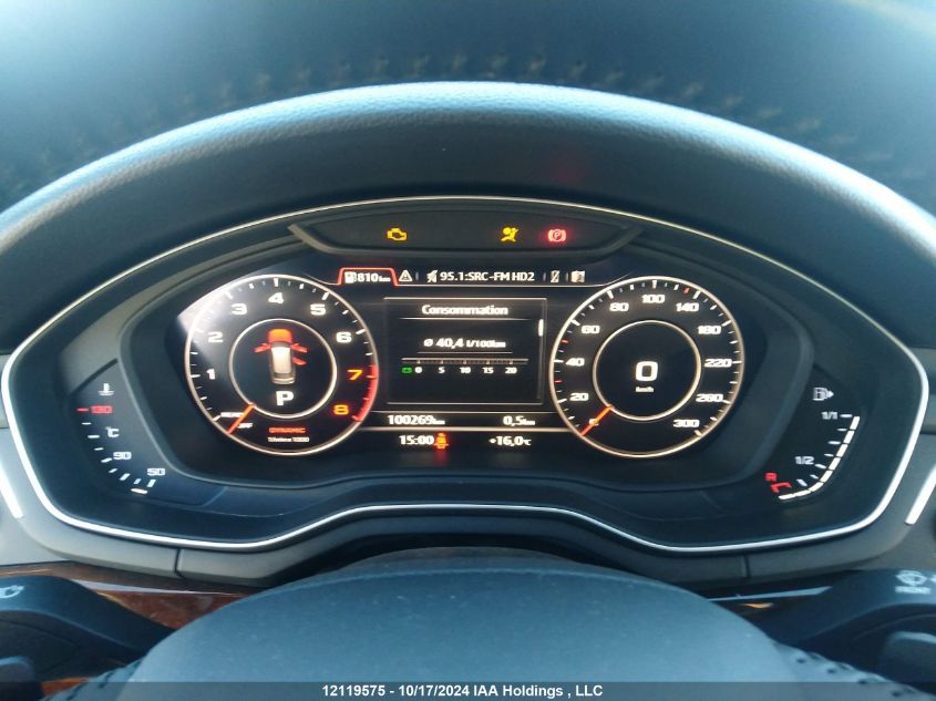 2018 Audi A4 Allroad VIN: WA19NAF44JA088016 Lot: 12119575