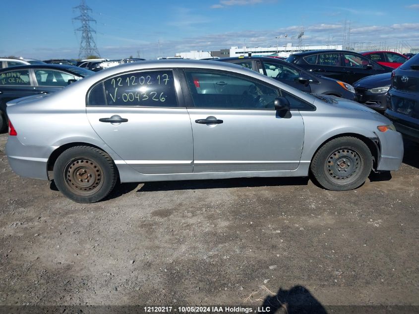 2009 Honda Civic VIN: 2HGFA16249H004326 Lot: 12120217