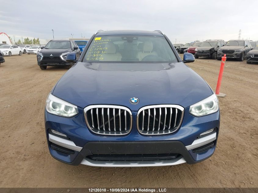 2019 BMW X3 xDrive30I VIN: 5UXTR9C52KLP87659 Lot: 12120310